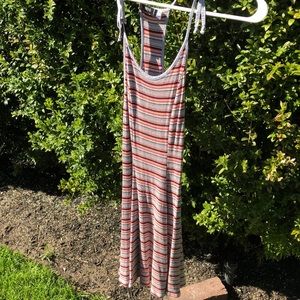 Fitted Striped Tank Top Dress